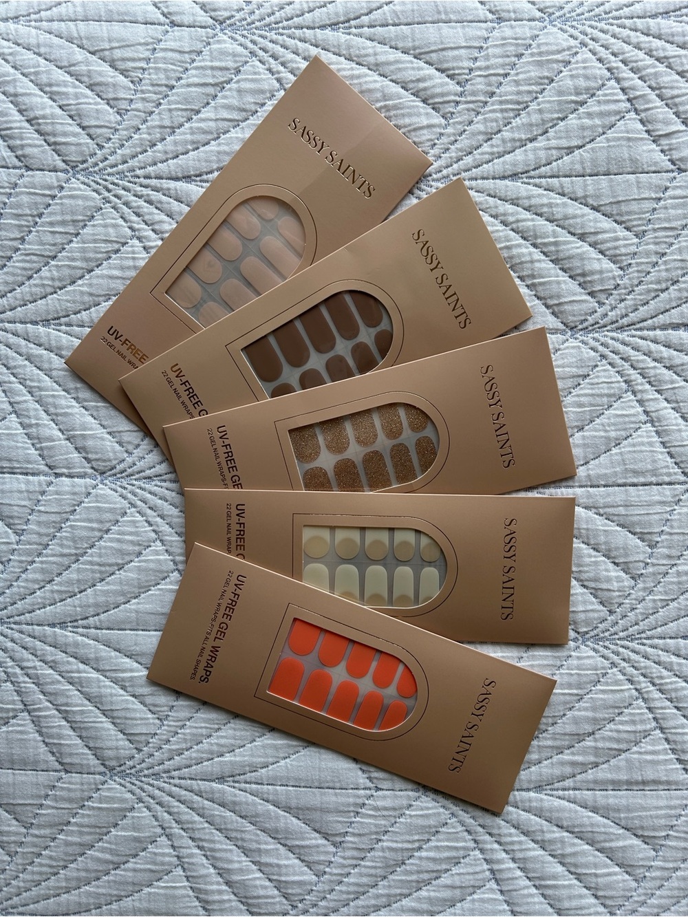 SASSY SAINTS Nail Wraps Set - Neutral to Orange Mix